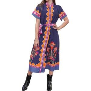 NEW ISLAPAYAL sydney shirt dress in lotus navy